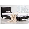 Single Bed Frame Brown PU Leather