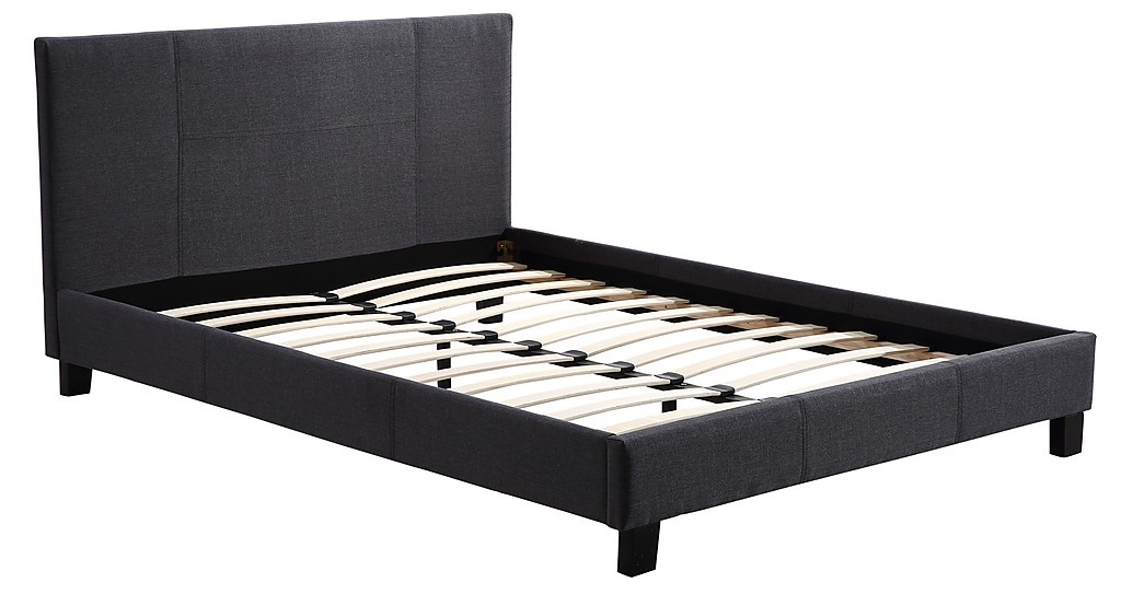 Queen Bed Frame Grey Linen Fabric