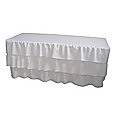 6 Foot 3 Tier Pleated White Table Cloth Trestle Cover