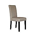 2 x Palermo Premium Linen Fabric Dark Sandy Brown High Back Dining Chairs