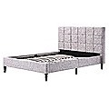Double Linen Fabric Deluxe Bed Frame Beige