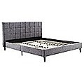 King Linen Fabric Deluxe Bed Frame Grey