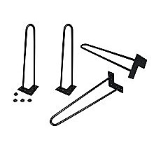 Set of 4 Industrial 12mm Steel Retro Hairpin Table Legs - 45cm Leg