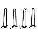 Set of 4 Industrial 12mm Steel Retro Hairpin Table Legs - 45cm Leg