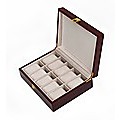 10 Grids Wooden Watch Case Glass Jewellery Storage Holder Box Wood Display