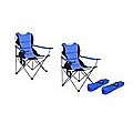 2x Folding Camping Arm Chairs Portable Outdoor Garden Fishing Tourer