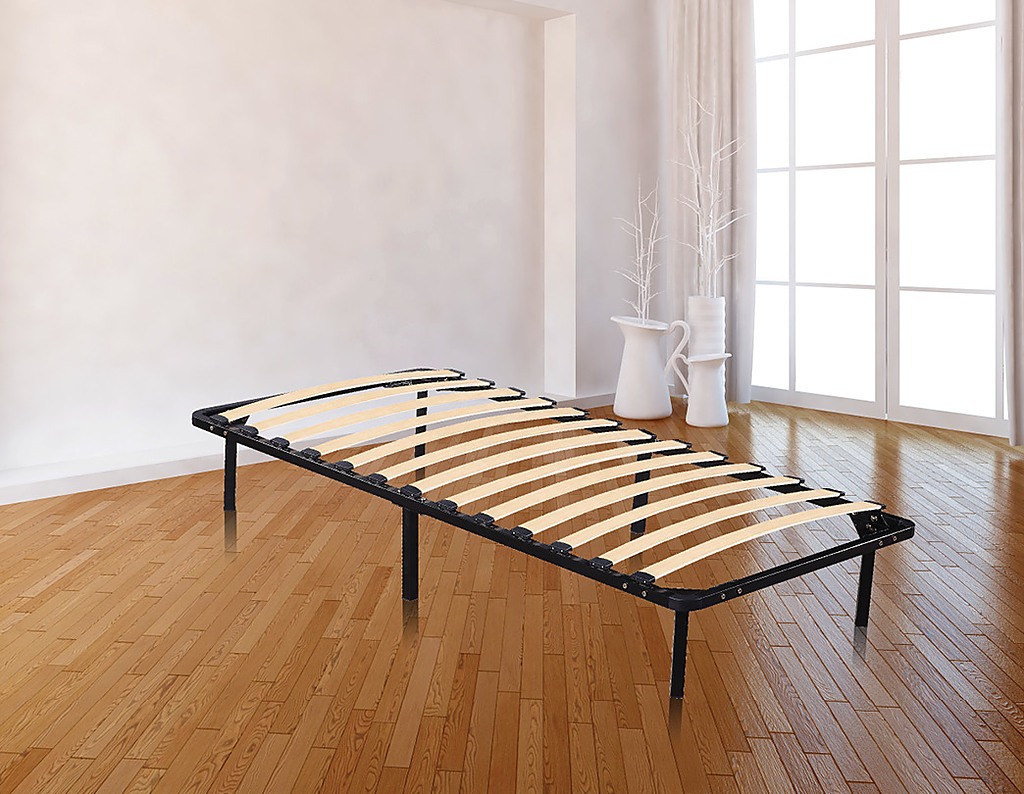 single metal bed frame and mattress