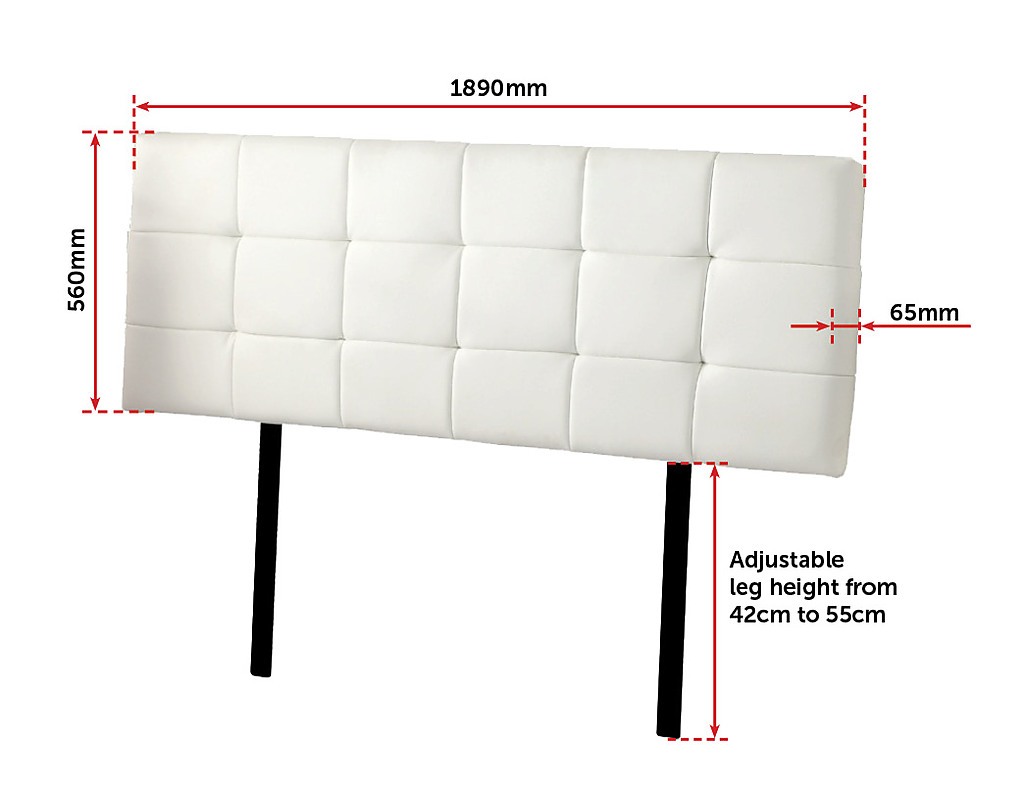 PU Leather King Deluxe HeadboardWhite