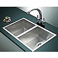 1.2mm Handmade Double Stainless Steel Sink with Waste - 770x450mm
