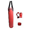 70lb Red Heavy Bag Kit Punching Boxing Bag Gloves Hand Wraps
