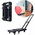 Foldable Hand Flatbed Trolley Cart 6 x 360 Degree Rotating Wheels with Maximum Load 200Kg