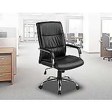 PU Leather Office Chair Executive Padded Black