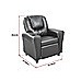 PU Leather Kids Recliner with Drink Holder - Black