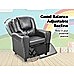 PU Leather Kids Recliner with Drink Holder - Black