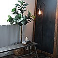 Industrial Floor Lamp with Adjustable Cage Shade in Bronze Finish