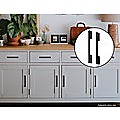 5 x 128mm Kitchen Cabinet Cupboard Door Drawer Handles Square Black Furniture Pulls