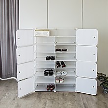 White Cube DIY Shoe Cabinet Rack Storage Portable Stackable Organiser Stand 