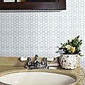 Tiles 3D Peel and Stick Wall Tile Hexagonal White (30cm x 30cm x 10 sheets)