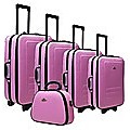 5pc Suitcase Trolley Travel Bag Luggage Set Pink