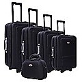 5pc Suitcase Trolley Travel Bag Luggage Set Black