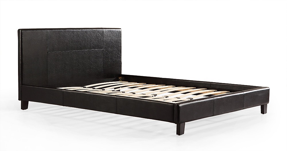 Double Bed Frame Black PU Leather