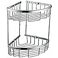 2-Tier Corner Bathroom Basket Shelf Rail Rack