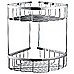 2-Tier Corner Bathroom Basket Shelf Rail Rack