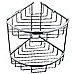2-Tier Corner Bathroom Basket Shelf Rail Rack