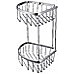 2-Tier Corner Bathroom Basket Shelf Rail Rack