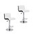 2x Black & White PU Leather Kitchen Bar Stools Modern Design