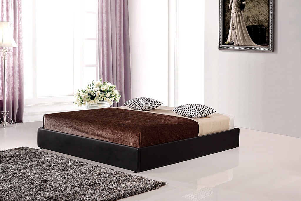 PU Leather King Bed Ensemble Frame