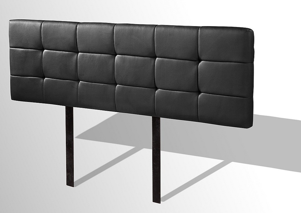 PU Leather Double Deluxe HeadboardBlack