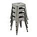 Set of 4x 45cm Tolix Retro Reproduction Cafe Bar Stools - Silver