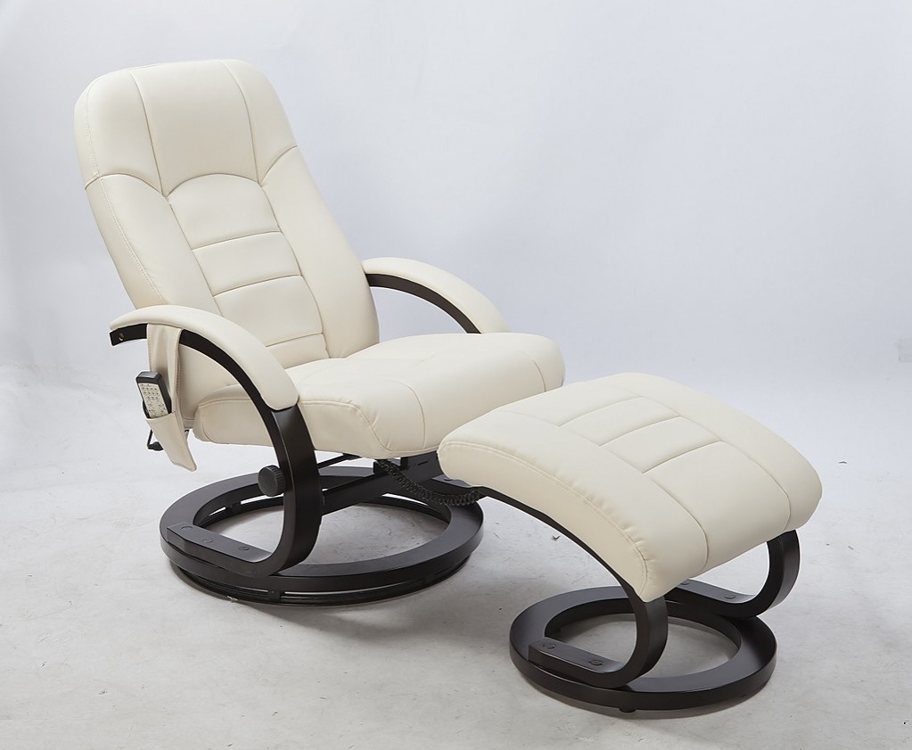 Deluxe PU Leather Full Body Massage Chair Recliner Ottoman with Remote