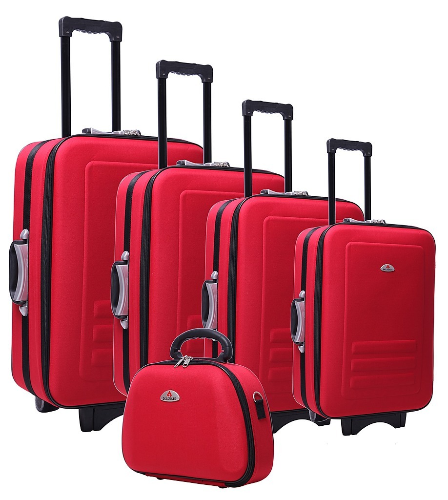 red travel set bags