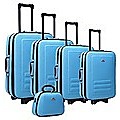 5pc Suitcase Trolley Travel Bag Luggage Set Blue